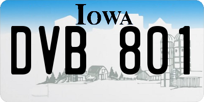 IA license plate DVB801
