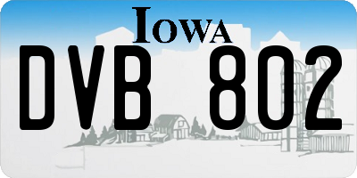 IA license plate DVB802