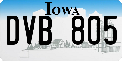 IA license plate DVB805