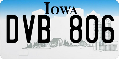 IA license plate DVB806