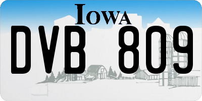 IA license plate DVB809
