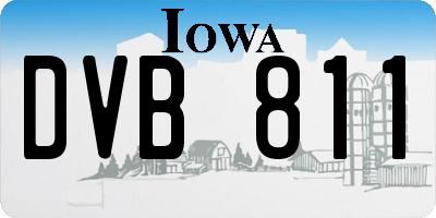IA license plate DVB811