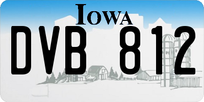 IA license plate DVB812