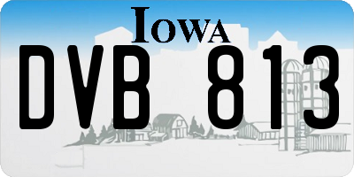 IA license plate DVB813