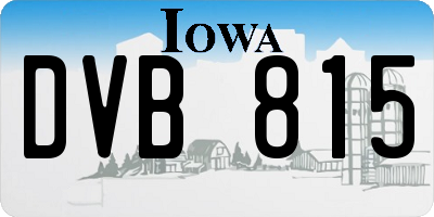 IA license plate DVB815