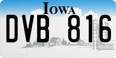 IA license plate DVB816