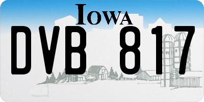 IA license plate DVB817