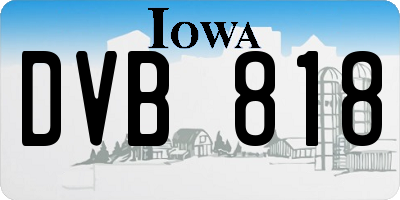 IA license plate DVB818