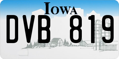 IA license plate DVB819