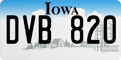 IA license plate DVB820