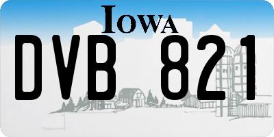 IA license plate DVB821
