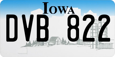 IA license plate DVB822