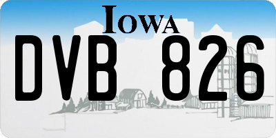 IA license plate DVB826