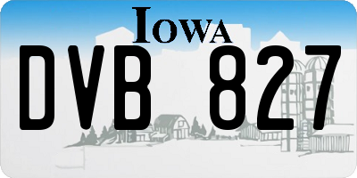IA license plate DVB827