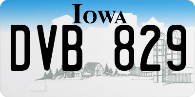 IA license plate DVB829