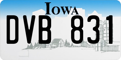 IA license plate DVB831