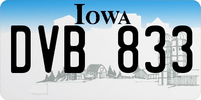IA license plate DVB833