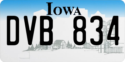 IA license plate DVB834
