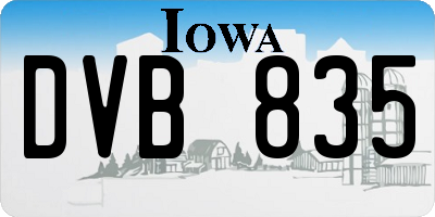 IA license plate DVB835