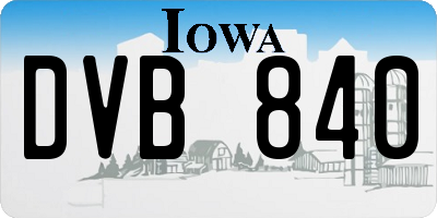 IA license plate DVB840