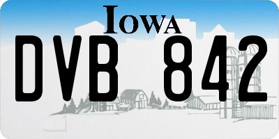 IA license plate DVB842