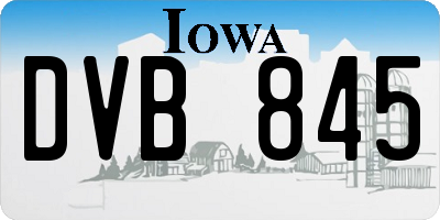 IA license plate DVB845