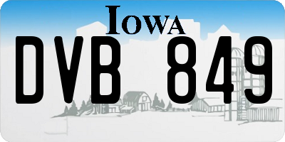 IA license plate DVB849