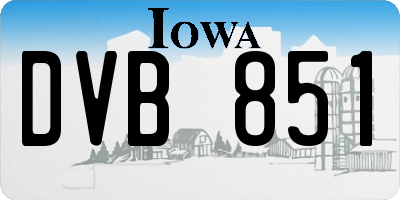 IA license plate DVB851