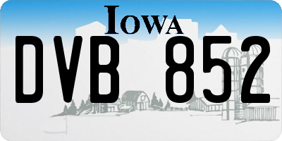 IA license plate DVB852