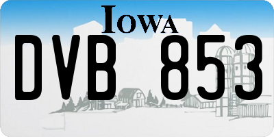 IA license plate DVB853