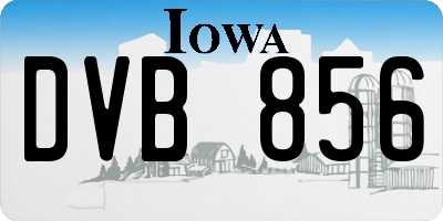 IA license plate DVB856
