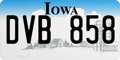 IA license plate DVB858