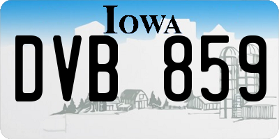 IA license plate DVB859