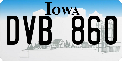 IA license plate DVB860