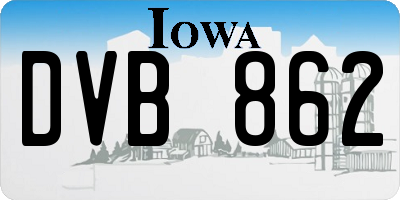 IA license plate DVB862