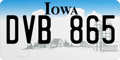IA license plate DVB865