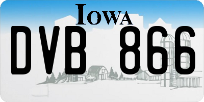 IA license plate DVB866