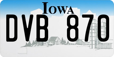IA license plate DVB870