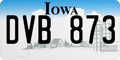 IA license plate DVB873