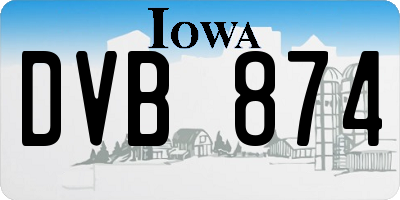 IA license plate DVB874