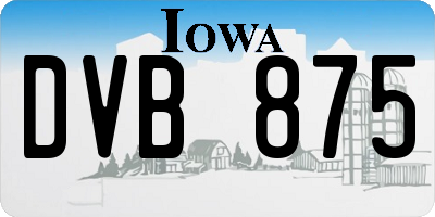 IA license plate DVB875