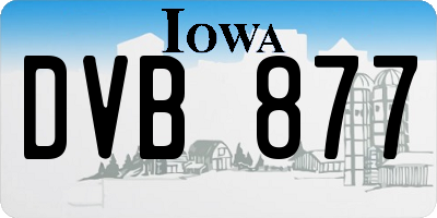 IA license plate DVB877