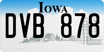 IA license plate DVB878