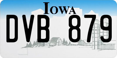 IA license plate DVB879