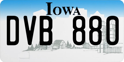 IA license plate DVB880