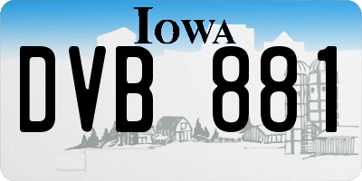 IA license plate DVB881