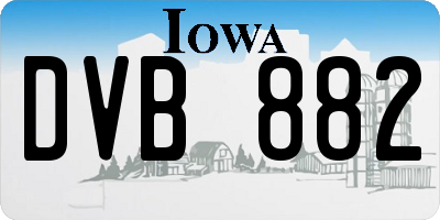 IA license plate DVB882