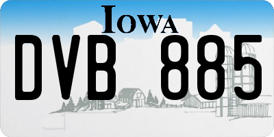 IA license plate DVB885