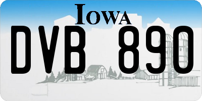 IA license plate DVB890