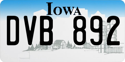 IA license plate DVB892